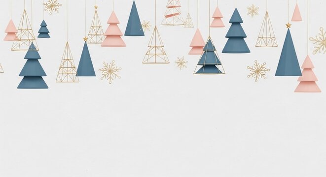 Whimsical hanging christmas trees festive holiday decorations