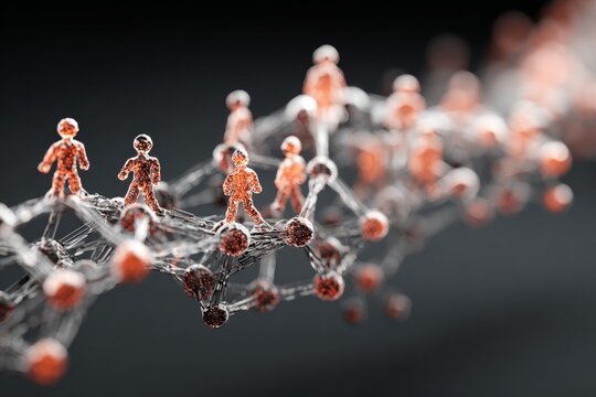 Cryptographic connections: understanding the blockchain ecosystem. Digital friends network. Futuristic blockchain: data streams and digitally interlinked blocks. Online friendship symbol.