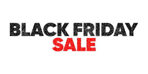 Black Friday Sale Text Banner Isolated on White Background | Bold Promotional Typography for Shopping and Discount Advertising