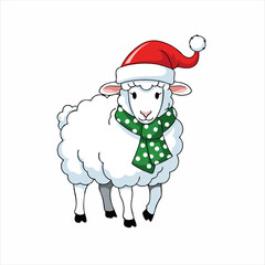 Christmas sheep vector illustration for Christmas concept design