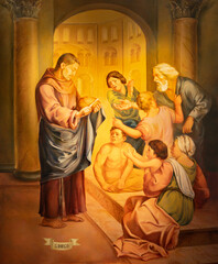 CAVA DE TIRRENI, ITALY - OCTOBER 7, 2025:The painting of St. Diego in the church Chiesa di San Francesco e Sant Antonio by A. Dubinin (2009)