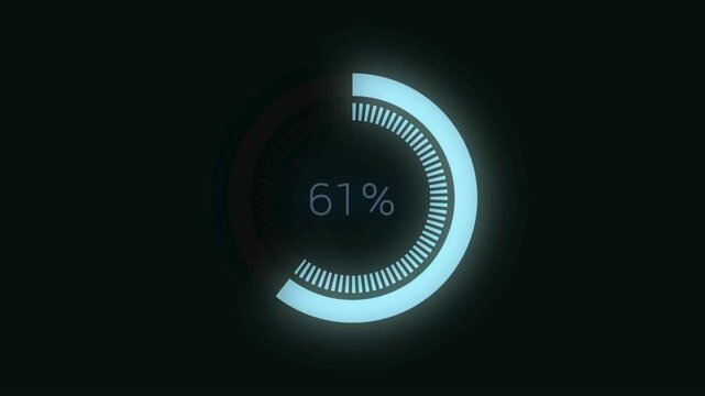 progress bar on digital display gauge icon on black background, Cryptocurrency, Status bar, Status. Abstract technology background. 3D rendering