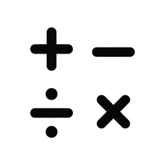Obraz premium Basic math symbols plus minus division multiplication