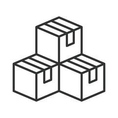 Product icon in line design. product, package, delivery, supply, logistics, management, agile on white background vector. Product editable stroke icon