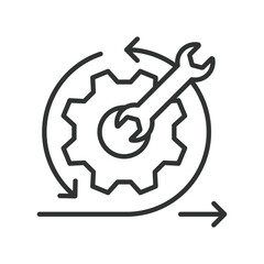 Maintain icon in line design. maintain, repair, fix, agile, process, improvement, system on white background vector. Maintain editable stroke icon