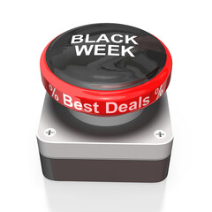 3d Buzzer für Start Black Week mit besten Preisen, best Deals freigestellt auf transparenten Hintergrund