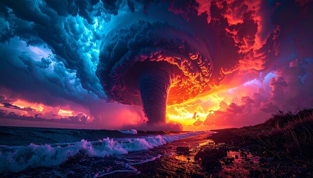 The might of a powerful hurricane