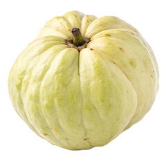 A whole custard apple fruit isolated on a transparent background

