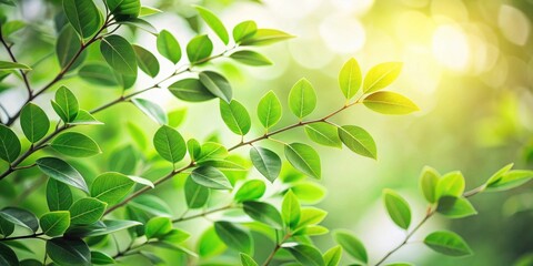 Lush Green Foliage Basking in Sunlight A Vibrant Display of Nature's Beauty