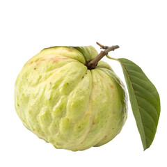 A whole custard apple fruit isolated on a transparent background
