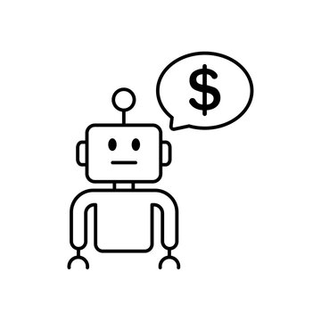 Icon a robot advisor, isolated against a clean background.