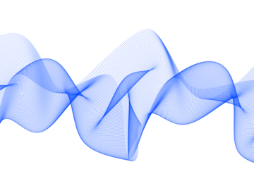 Abstract Blue Wave Line. Flowing Digital Mesh Curve