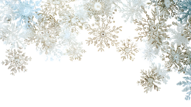 Elegant winter snowflake background isolated on white background