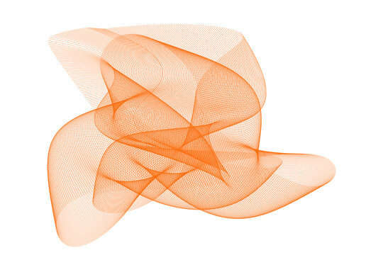Abstract Orange Waveform. Dynamic Flow of Particles and Lines