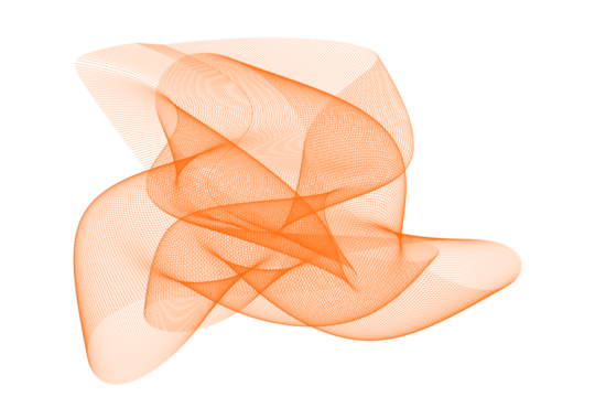 Abstract Orange Waveform. Dynamic Flow of Particles and Lines