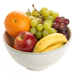 A whole fruit bowl isolated on a transparent background
