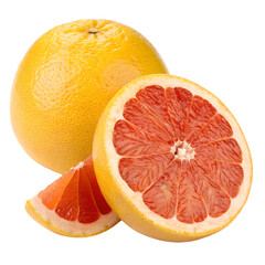 A whole grapefruit isolated on a transparent background
