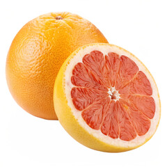 A whole grapefruit isolated on a transparent background
