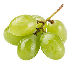 A whole green grape isolated on a transparent background
