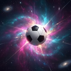 Fototapeta premium Galaxy Soccer Explosion Background