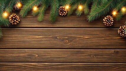 Pine branches adorned with twinkling lights and pinecones create a warm, inviting backdrop for festive gatherings during winter