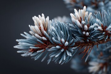 Frost's arrival: capturing the delicate transformation of nature. Provocative poses. Subtle icy embrace: darkened needles of a snow-draped spruce. Daring imagery. Avant-garde shots.