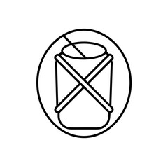 No plastic cup with straw in circle and crossed out on transparent background silhouette