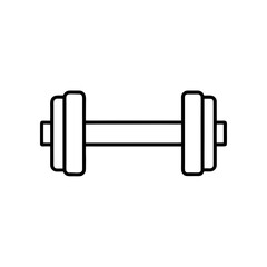 Illustration of a simple dumbbell weight outline on transparent background silhouette