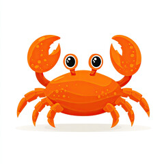 Cute orange crab illustration with big eyes and claws
