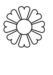 Outline Heart Flower Design