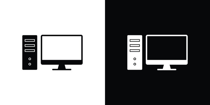 Desktop computer icon &ndash; stock vector 10 eps.