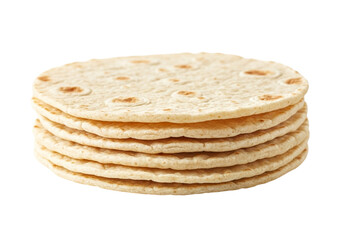 Stack of round flatbread tortillas