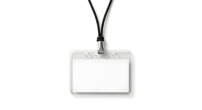 Blank transparent name tag lanyard for event identification and professional networking