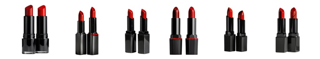 Obraz premium Several red lipsticks with black casing