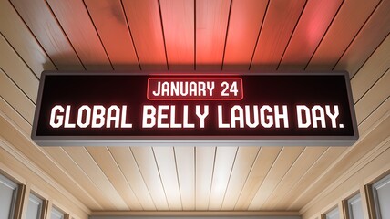 Global belly laugh day january 24th illuminated sign celebration
