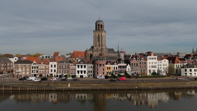 Aerial View of Deventer City Center by the River