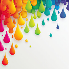 Colorful drops in rainbow gradient create vibrant abstract design