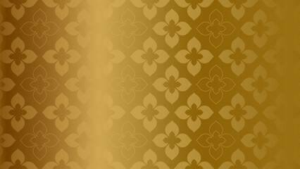 Luxury Golden Thai Pattern Background with Floral Motif