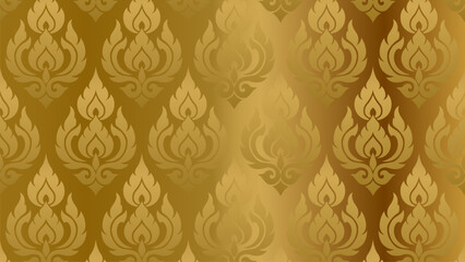 Elegant Thai Golden Pattern Background with Traditional Ornament