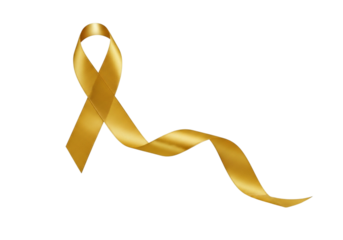 Golden ribbon with a flowing tail