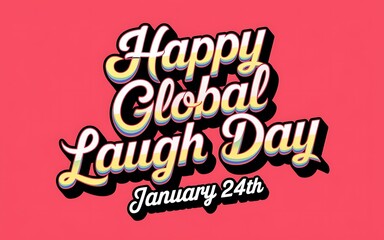 Fototapeta premium Happy global laugh day january 24th celebration text