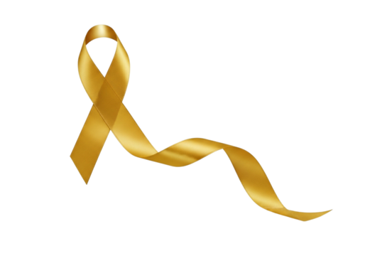 Golden ribbon with a flowing tail