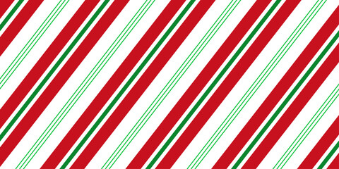 Cane candy diagonal stripes red green white pattern christmas background.
