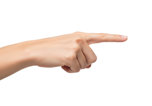 Hand pointing to the right