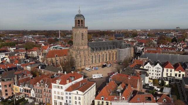 Dynamic Drone Flight Over the River Near Deventer