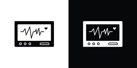 Fototapeta premium Heart rate monitor icon – stock vector 10 eps.