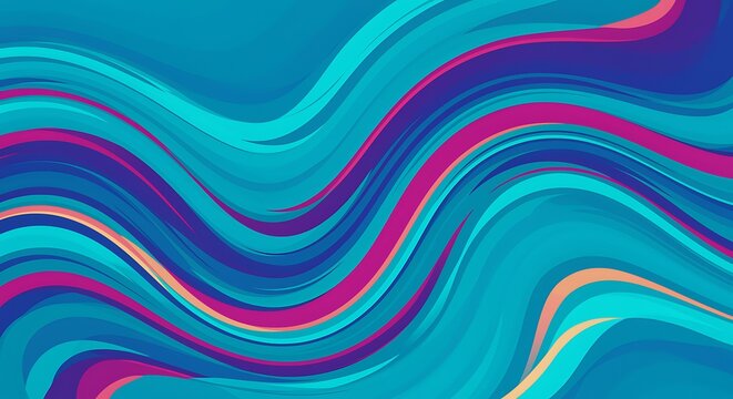 Dynamic abstract background with vibrant teal blue purple and pink waves creating a fluid motion design concept