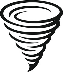 Tornado icon, symbolizing power, weather, and natural disasters in a simple, swirling design