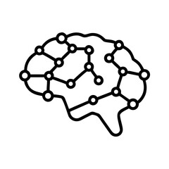 Neural map illustration depicting interconnected nodes and pathways, representing complex cognitive processes and the intricate workings of the human brain in a visually engaging manner