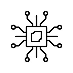Quantum chip illustration showcasing intricate circuitry and connections, representing advanced technology and innovation in computing and electronics with copy space